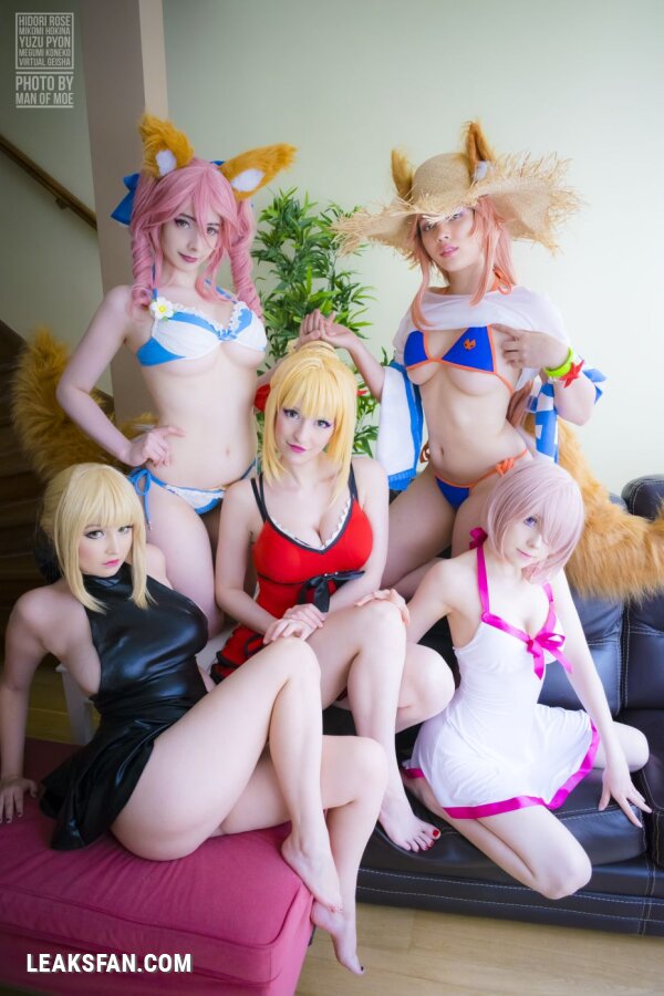 Hidori, Mikomi, Virtual, Tom &amp;amp; Yuzupyon - Mash, Saber, Nero &amp;amp; Tamamo (Fate Grand Order) - 0