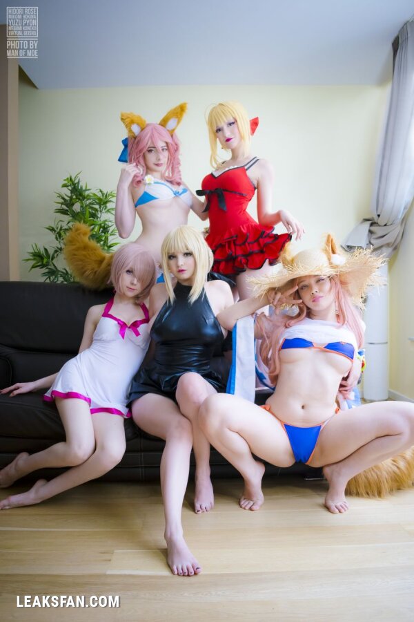 Hidori, Mikomi, Virtual, Tom &amp;amp; Yuzupyon - Mash, Saber, Nero &amp;amp; Tamamo (Fate Grand Order) - 0