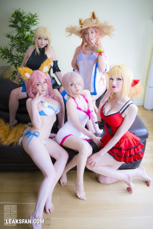 Hidori, Mikomi, Virtual, Tom &amp;amp; Yuzupyon - Mash, Saber, Nero &amp;amp; Tamamo (Fate Grand Order) - 2